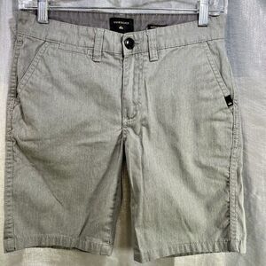 QUIKSILVER Shorts Boys Size 27 Gray Casual Chino Walk Shorts Cotton Skate Surf